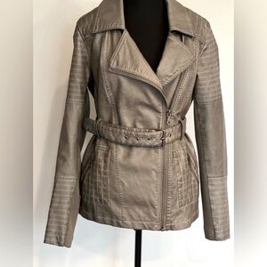 Black Swan Gray Leather Jacket